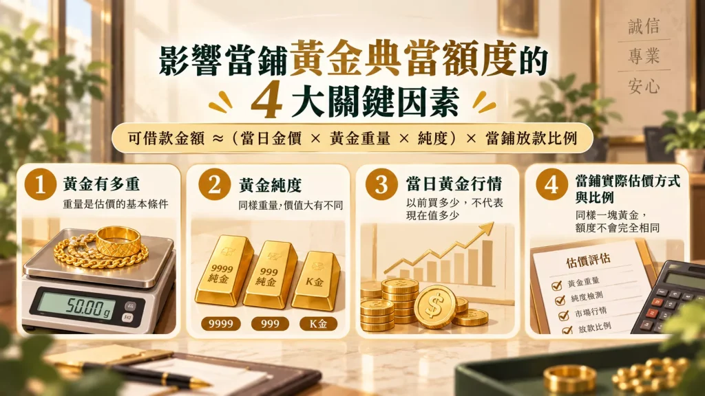 影響當鋪黃金典當額度的 4 大關鍵因素