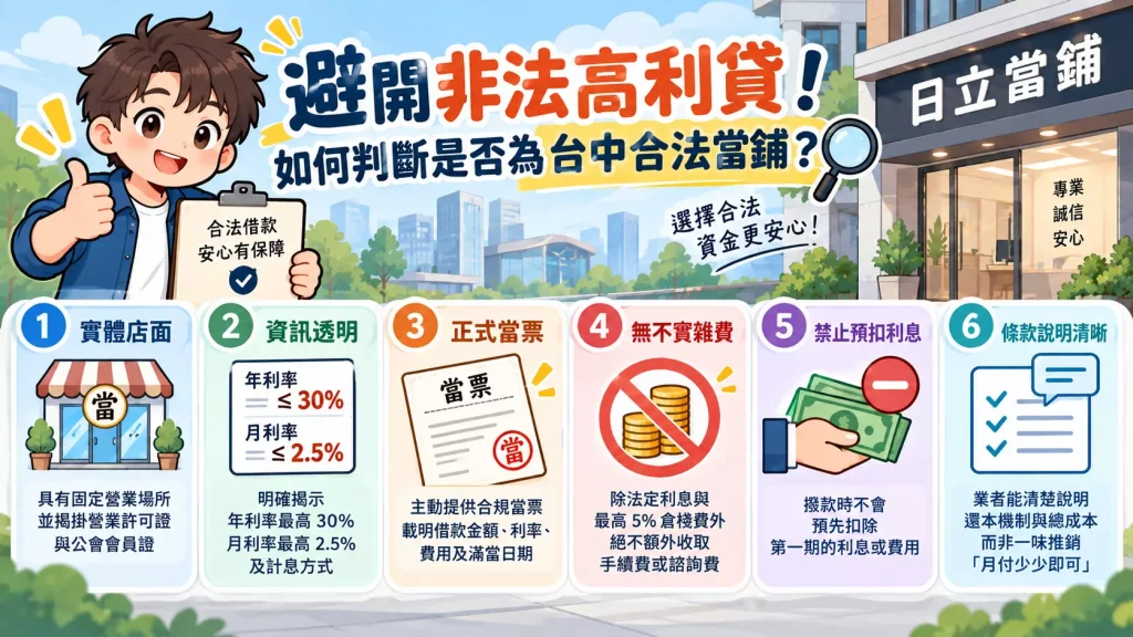 避開非法高利貸！如何判斷是否為台中合法當鋪？