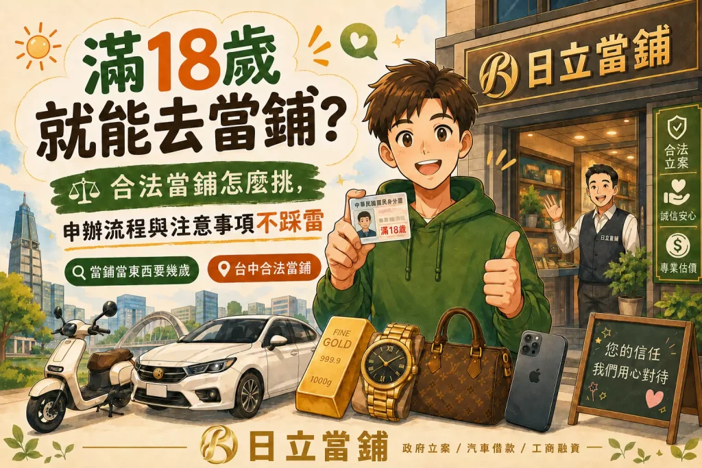 滿18歲就能去當鋪？合法當鋪怎麼挑，申辦流程與注意事項不踩雷